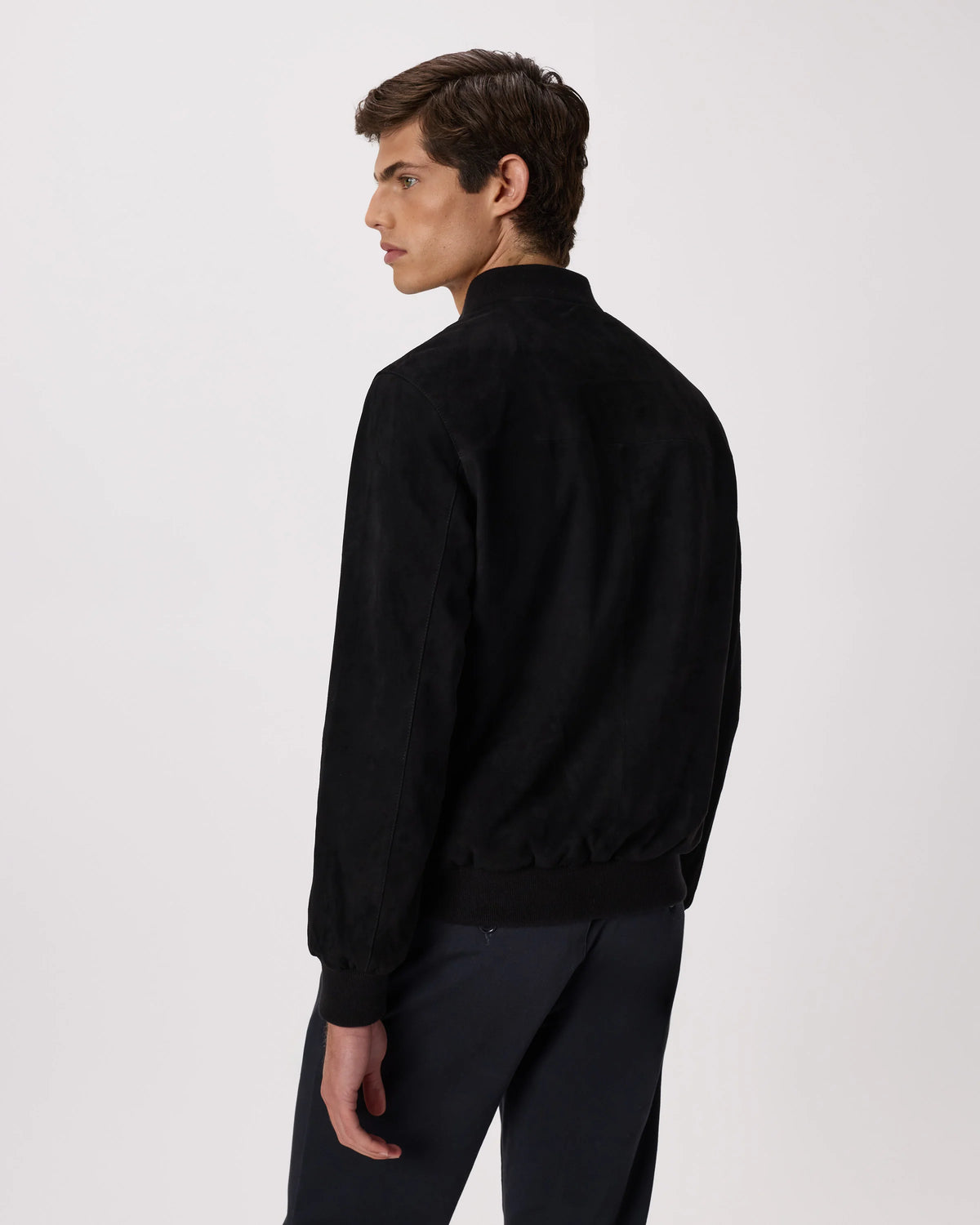 100% Suede Bomber Jacket - XS / True Black