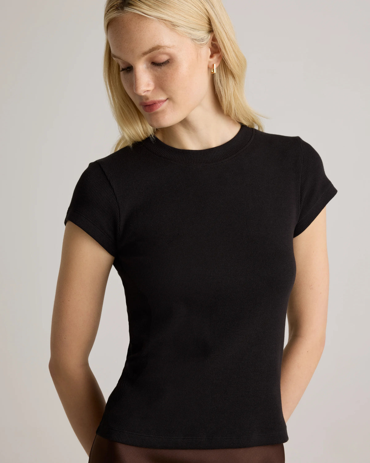 Organic Cotton Micro-Rib Crewneck Tee (3-Pack) - XS / Black