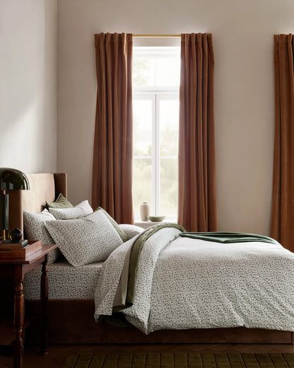Organic Crisp Percale Duvet Cover Set - Twin / Espresso