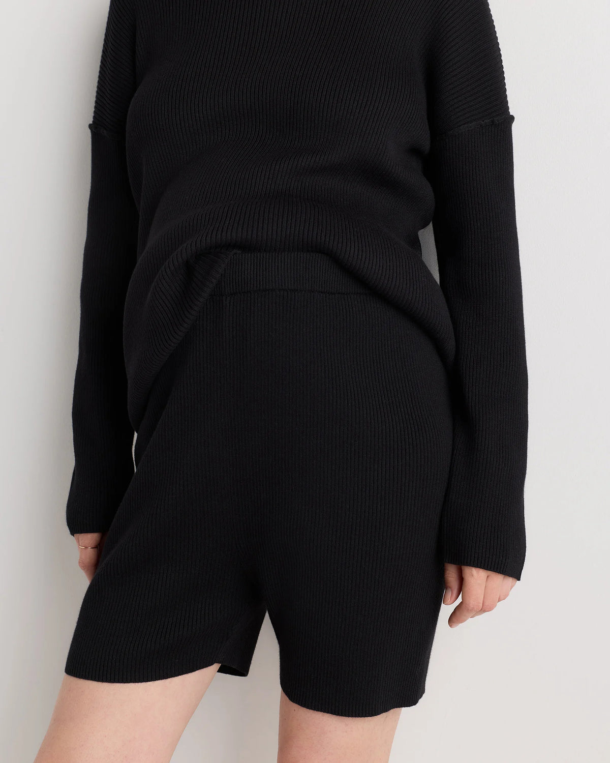 Cotton Cashmere Maternity Knit Shorts - XS / Mocha Heather