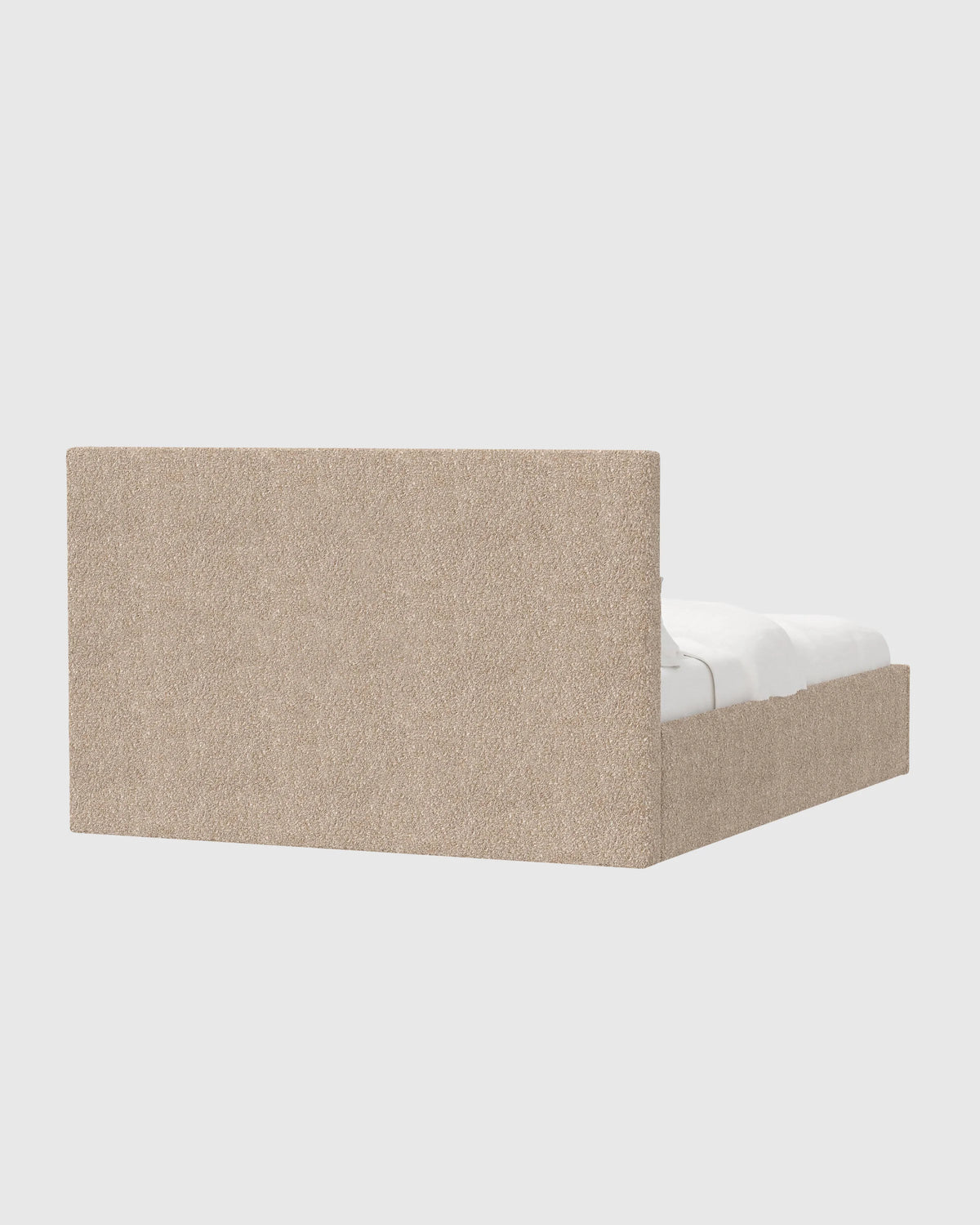 Plush Boucle Square Bed - Full / Ivory