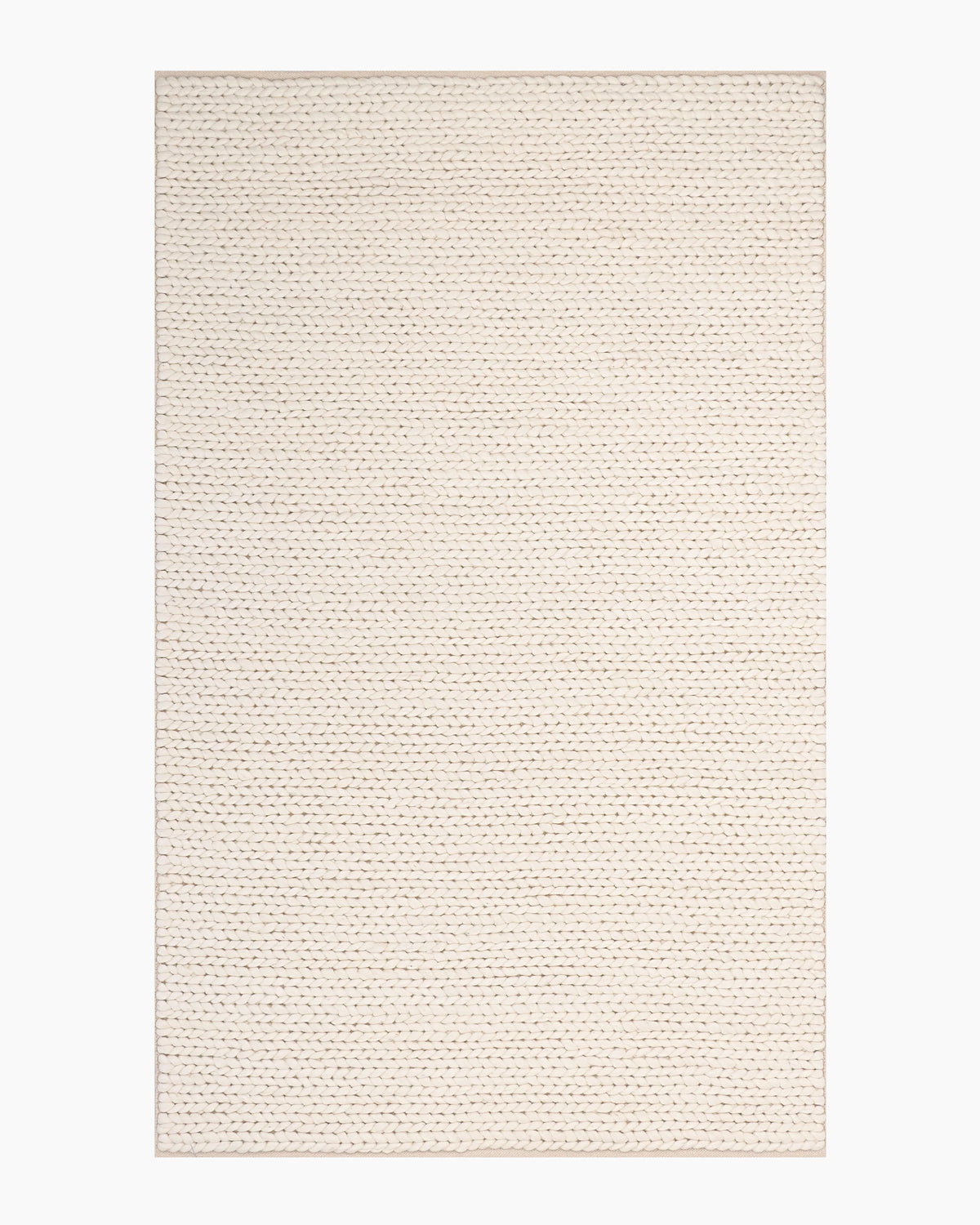 Chunky Hand Braided Wool Rug - 3' x 5' / Neutral