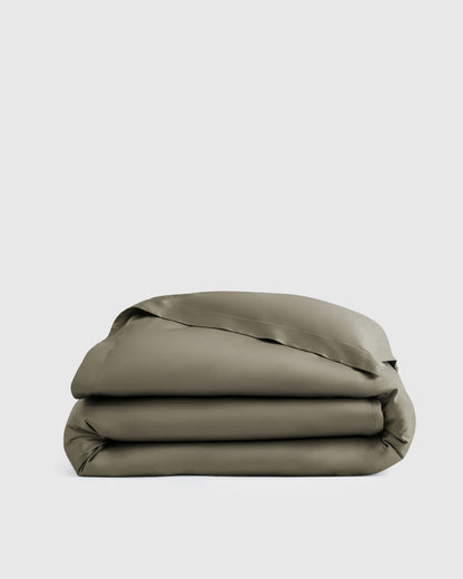 Signature Giza Cotton Sateen Duvet Cover - Twin / Light Grey