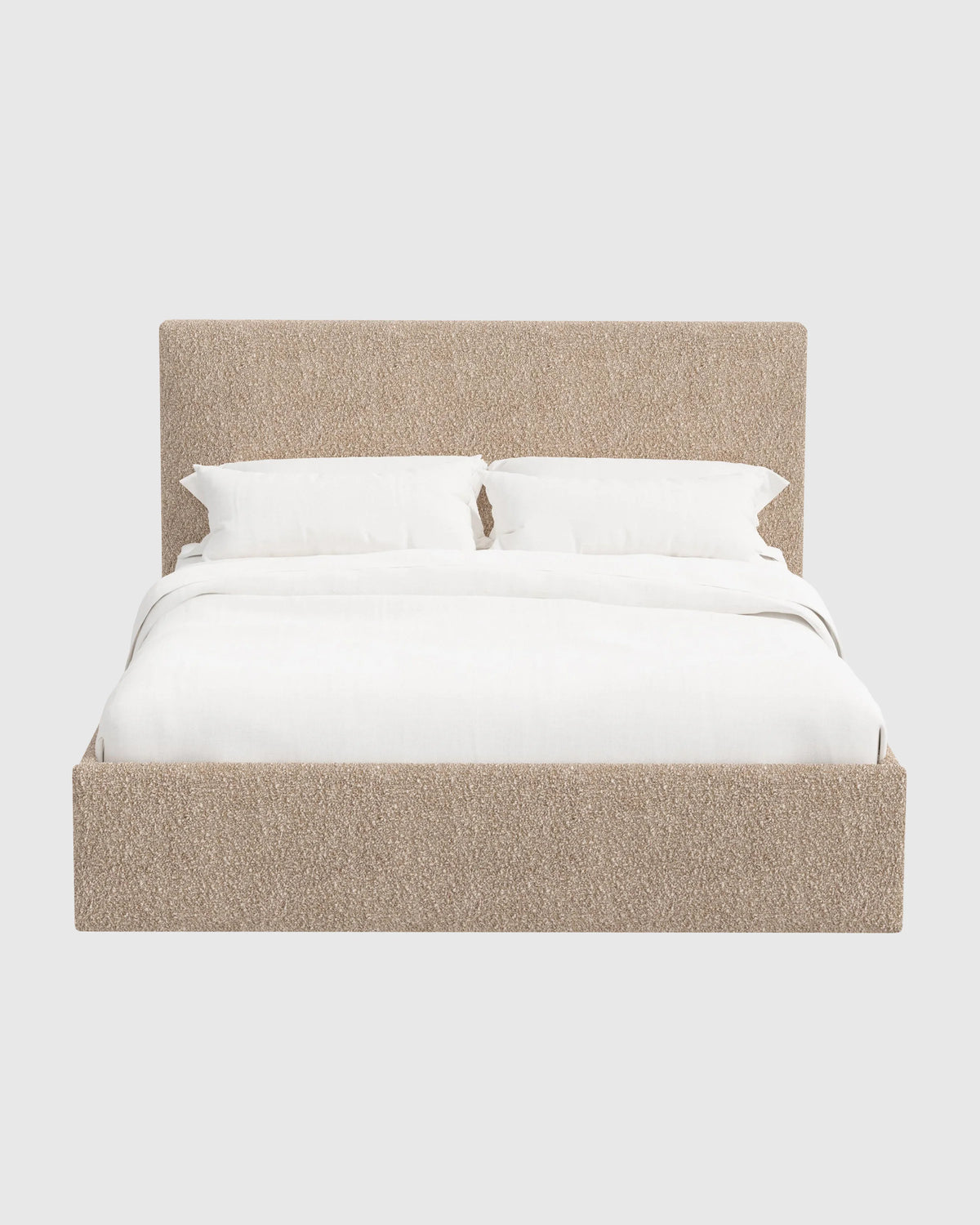 Plush Boucle Square Bed - Full / Ivory