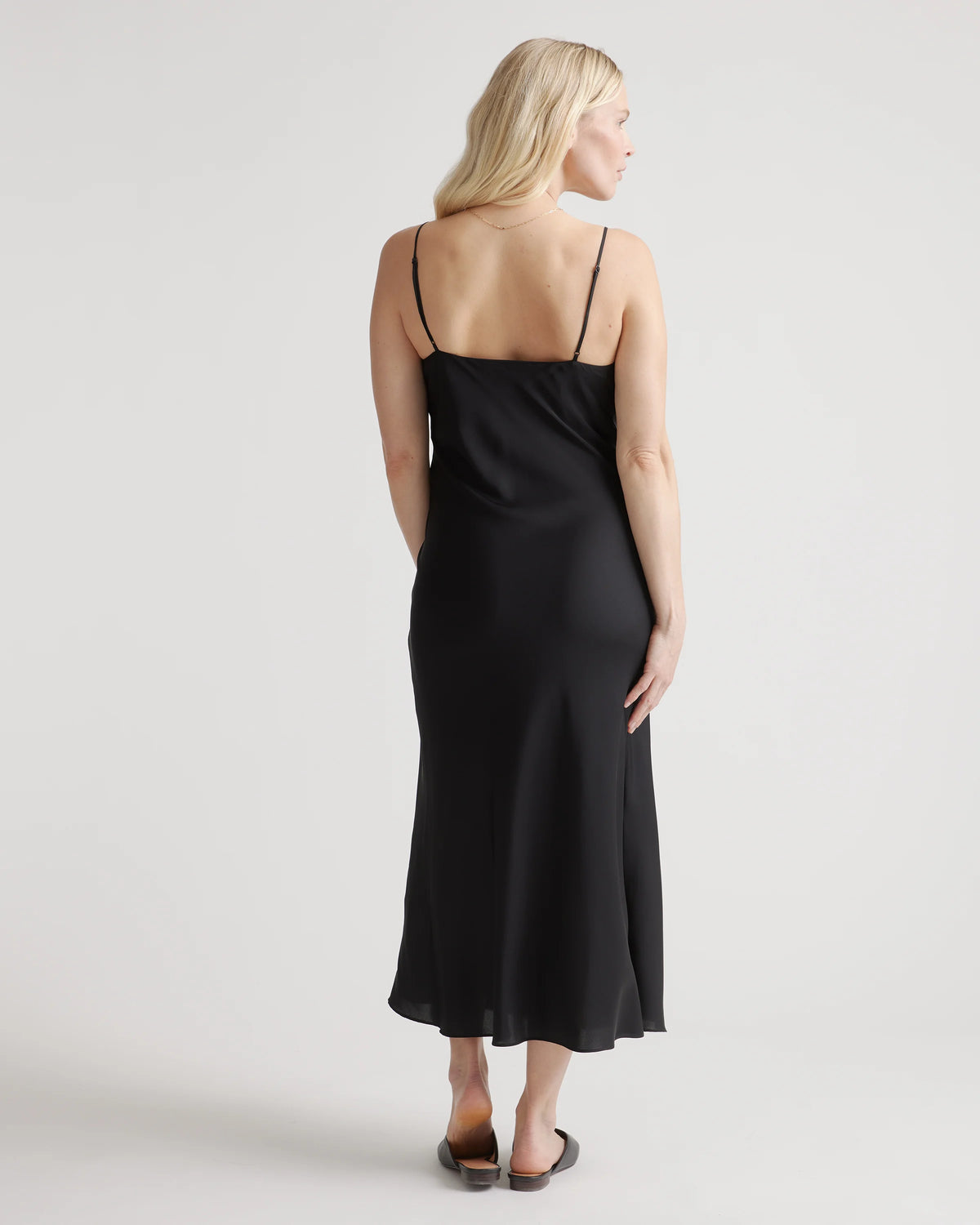 Washable Stretch Silk Maternity Slip Dress - XS / Moonstone Blue Heirloom Floral