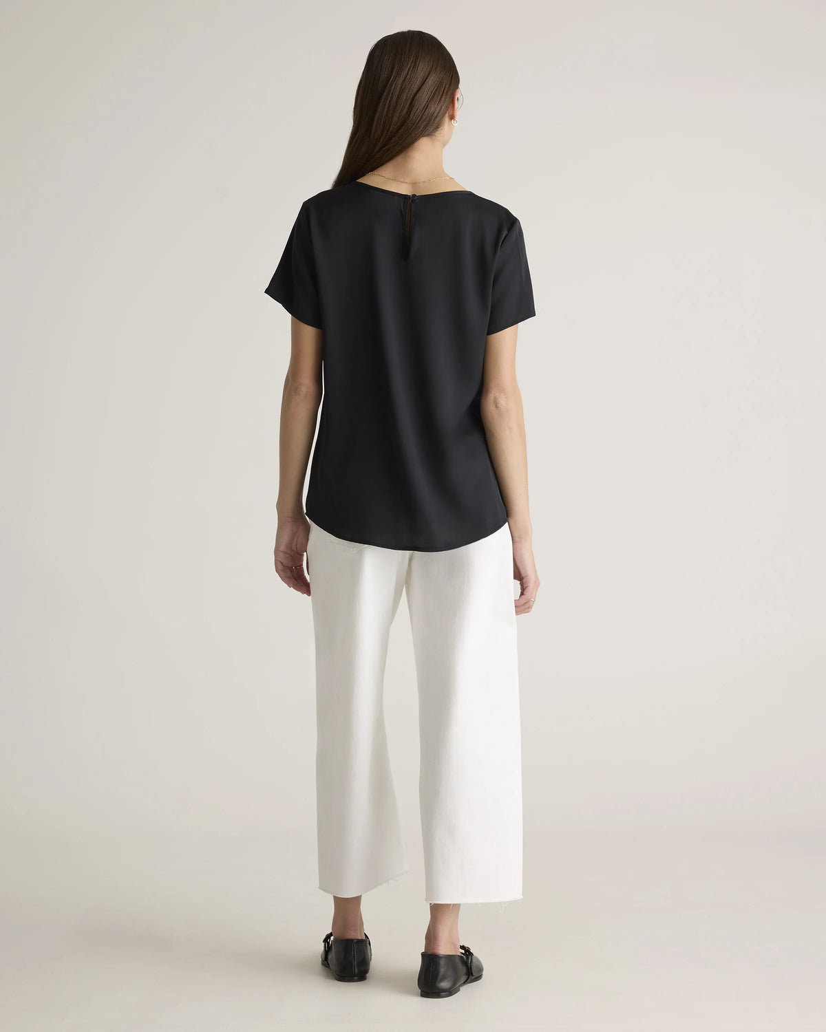 Washable Stretch Silk Tee - XS / Deep Orchid Purple