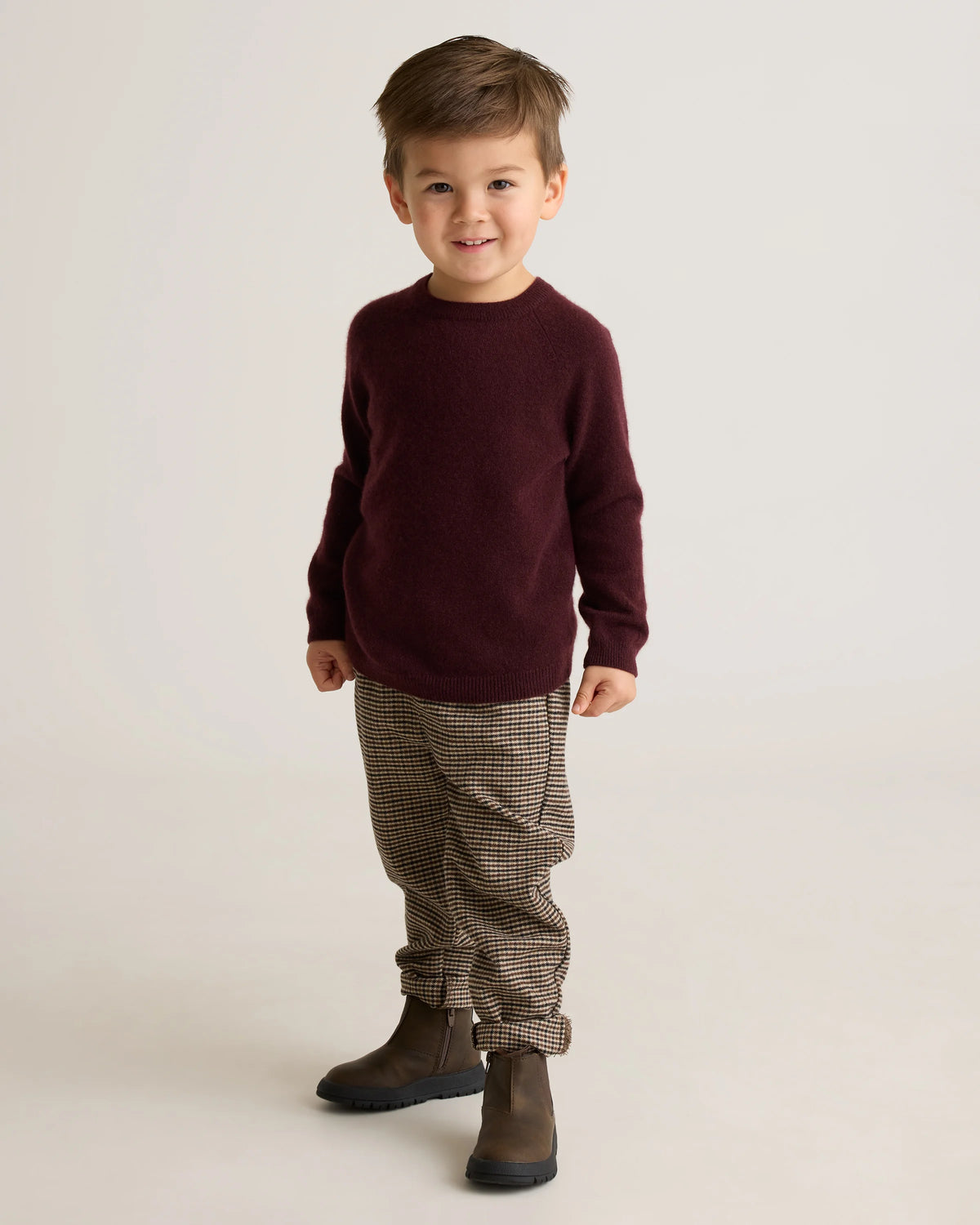 Washable Cashmere Crewneck Sweater - 2T / Forest Floor Green