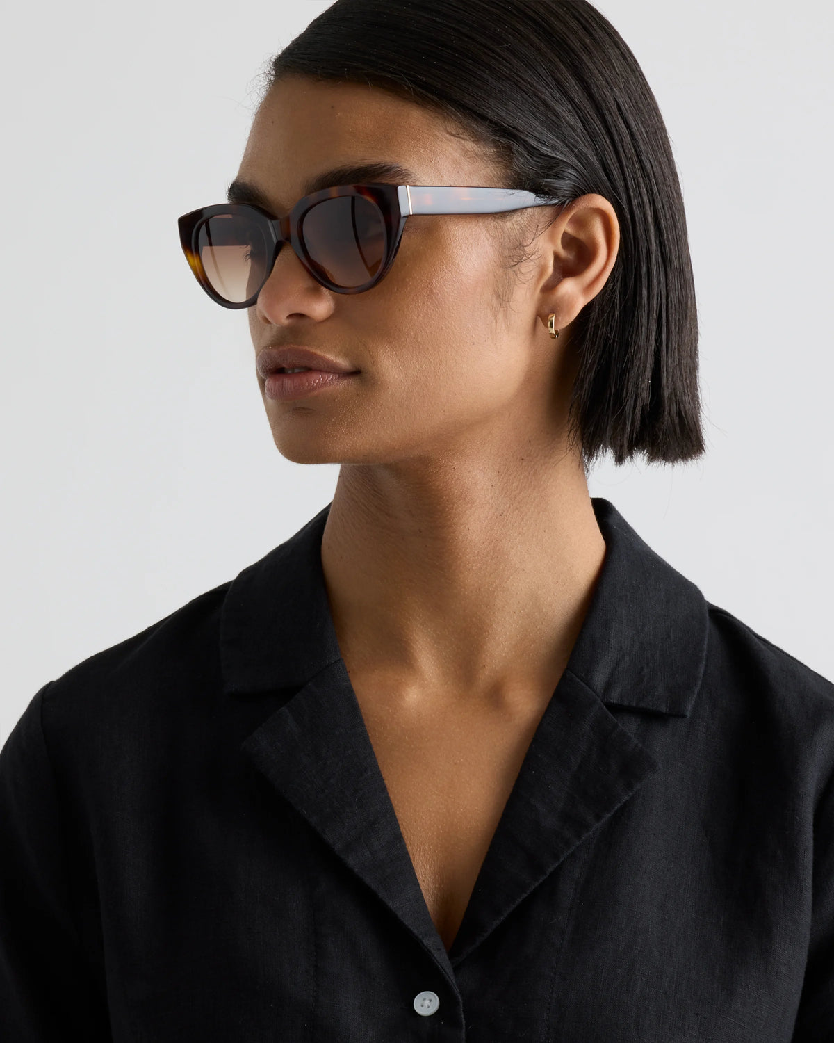 Capri Polarized Acetate Sunglasses - Standard / Black with Grey Gradient lens