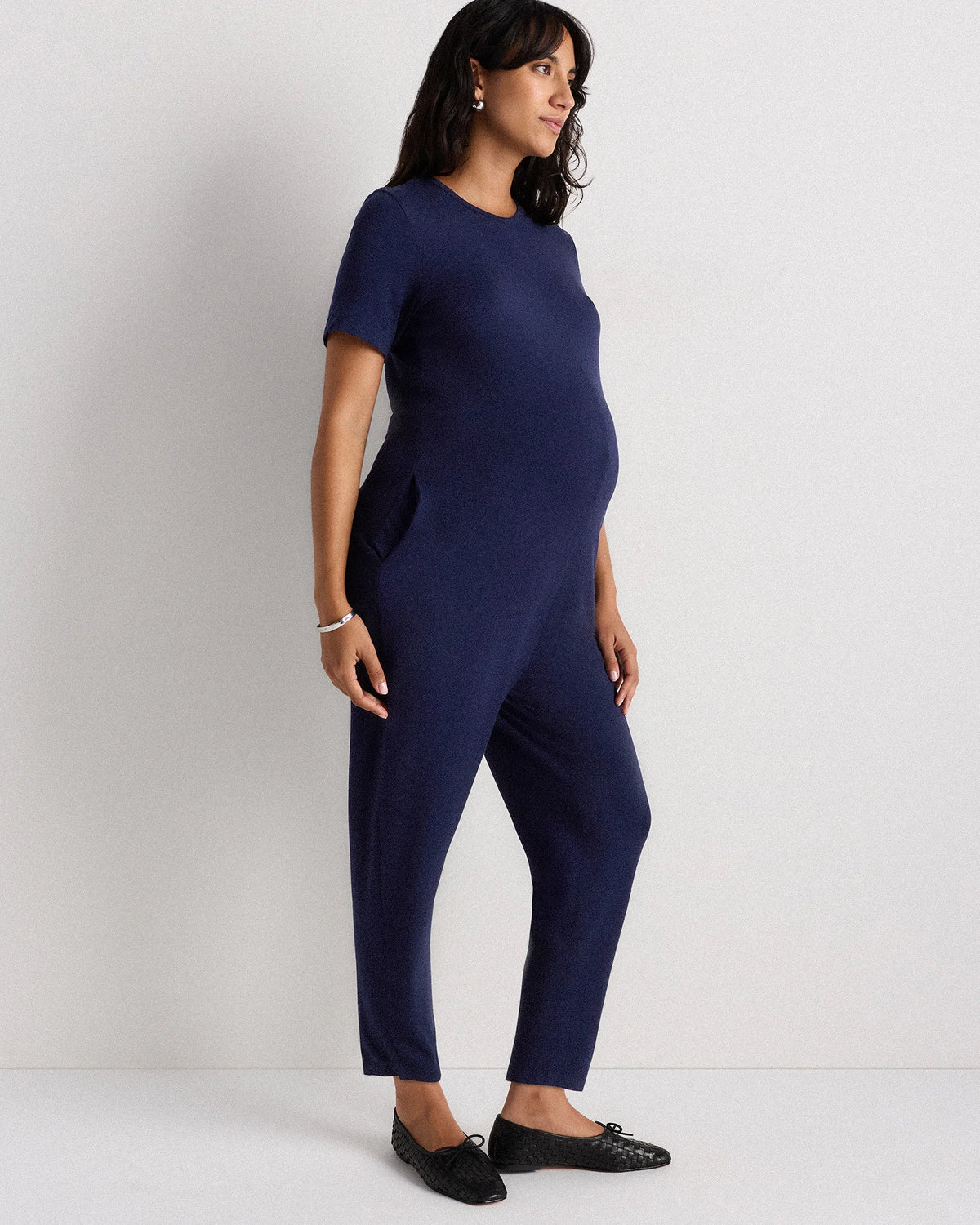 Bamboo Jersey Maternity Everyday Jumpsuit - XS / Deep Navy