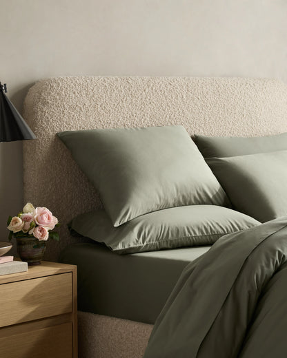 Organic Crisp Percale Deluxe Bedding Bundle - Twin / White