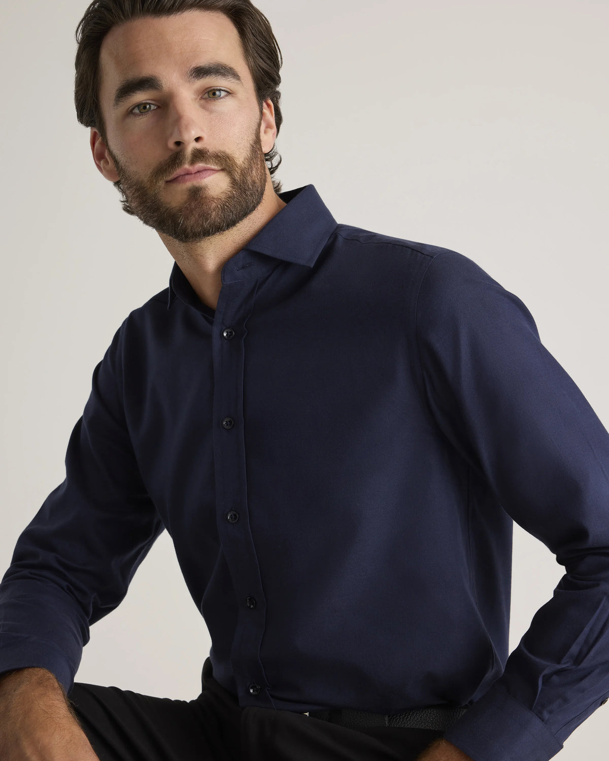 Organic Cotton Cashmere Dress Shirt - XS / Pale Blue