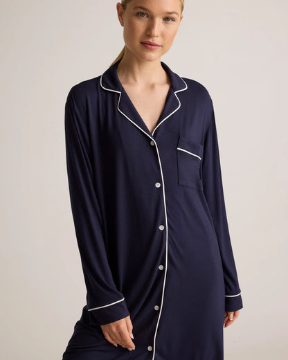 Bamboo Jersey Sleep Shirt - XS / Rhubarb