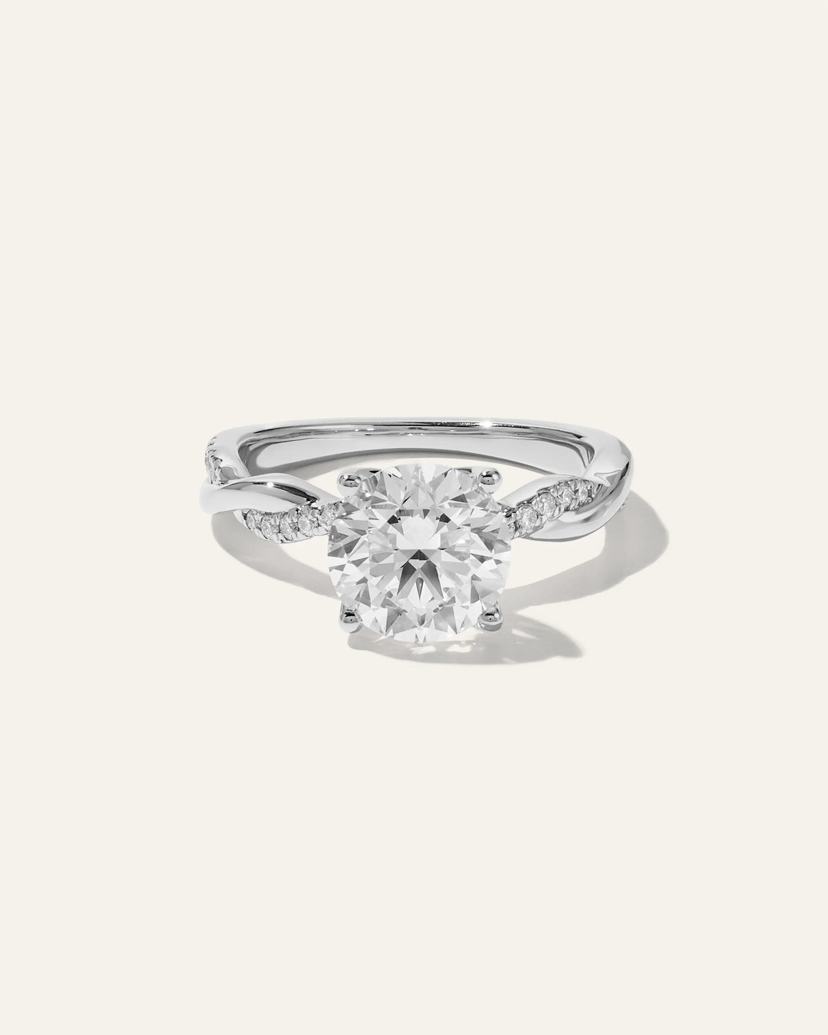 Lab Grown Diamond Round Twisted Engagement Ring - 2.5ct - 4 / Yellow Gold