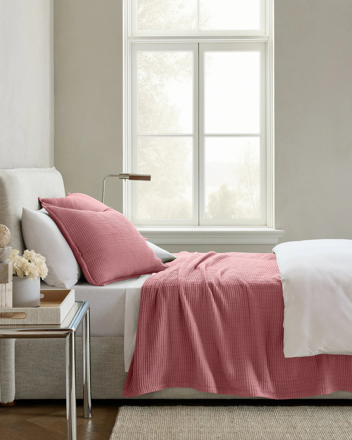 Organic Ribbed Cotton Coverlet - Twin / Toffee