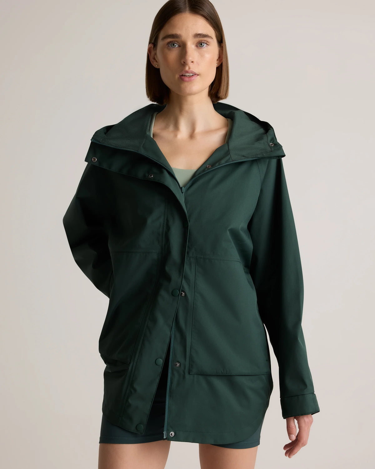 Weather Proof Oversized Rain Jacket - XS / Tea Green
