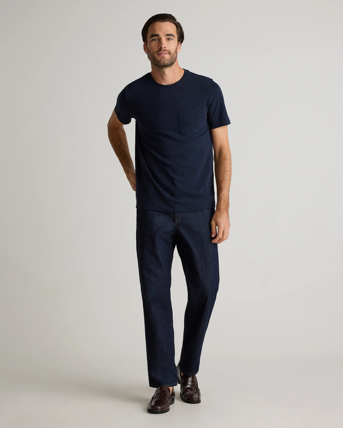 100% Organic Cotton Slub Pocket Tee - S / Bold Black
