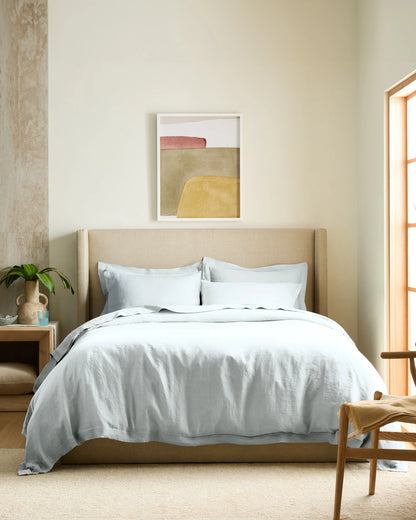 European Linen Double Flange Duvet Cover - Twin / Pine