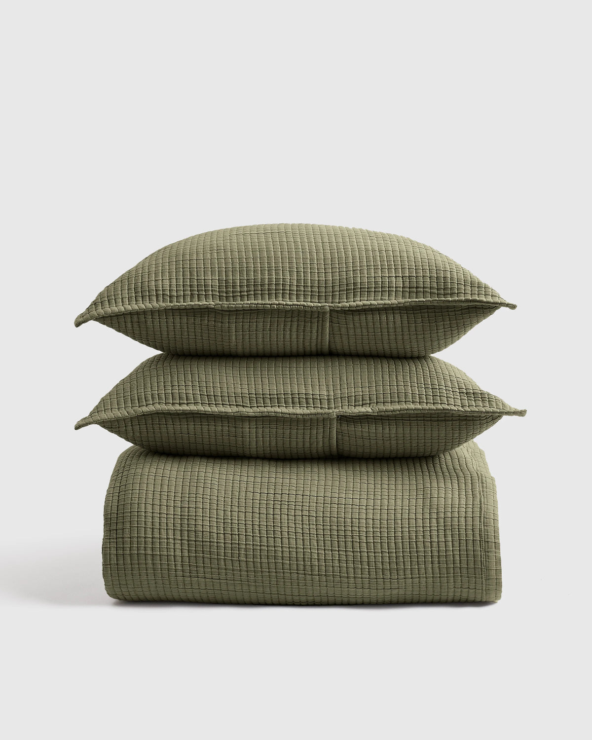 Organic Ribbed Cotton Coverlet Set - Twin / Toffee