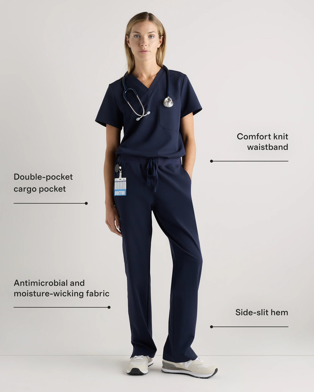 AeraFlex Scrub Cargo Pants - XS / Bold Black
