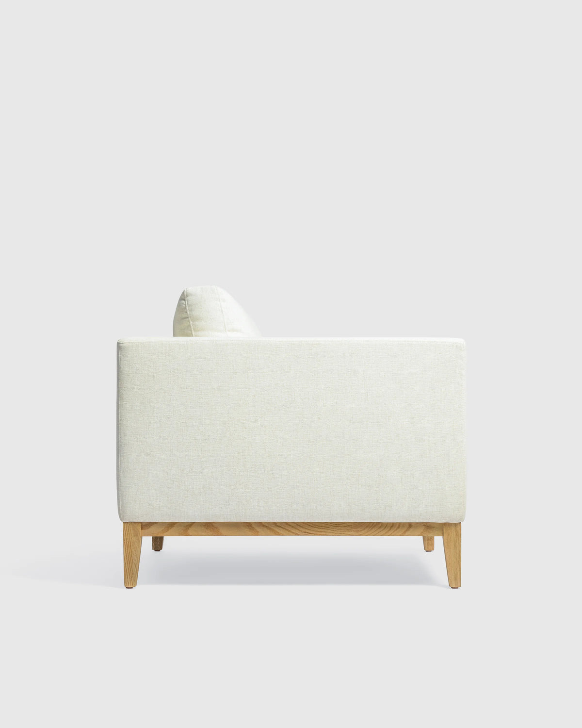 Performance Chenille Linen Blend Accent Chair with Solid Oak Base - One Size / Snow