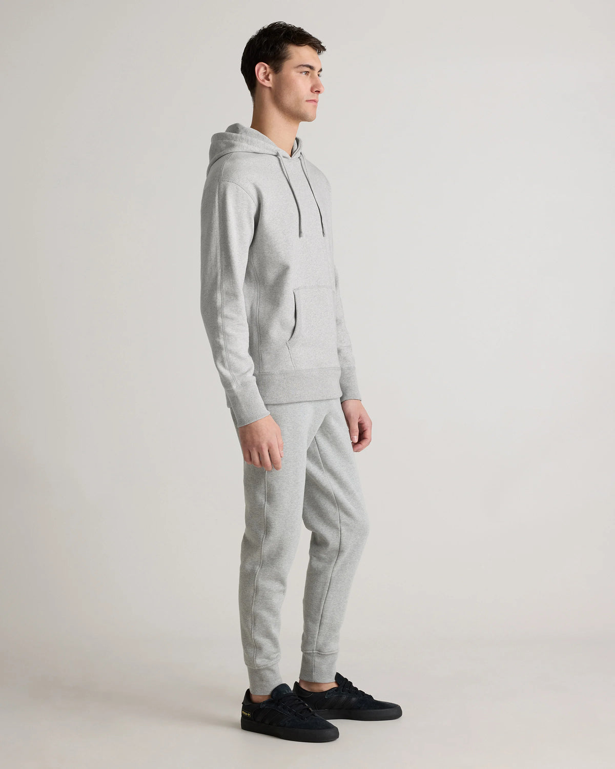 Organic Midweight French Terry Pullover Hoodie - S / Light Heather Grey