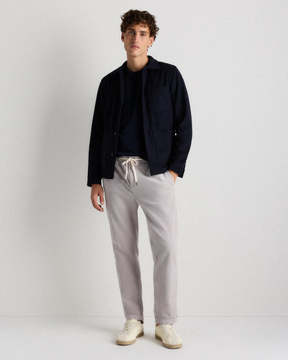 Organic Stretch Corduroy Drawstring Trousers - S / Storm Blue