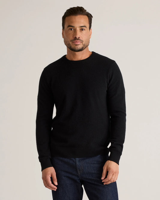 Mongolian Cashmere Crewneck Sweater - XS / Black