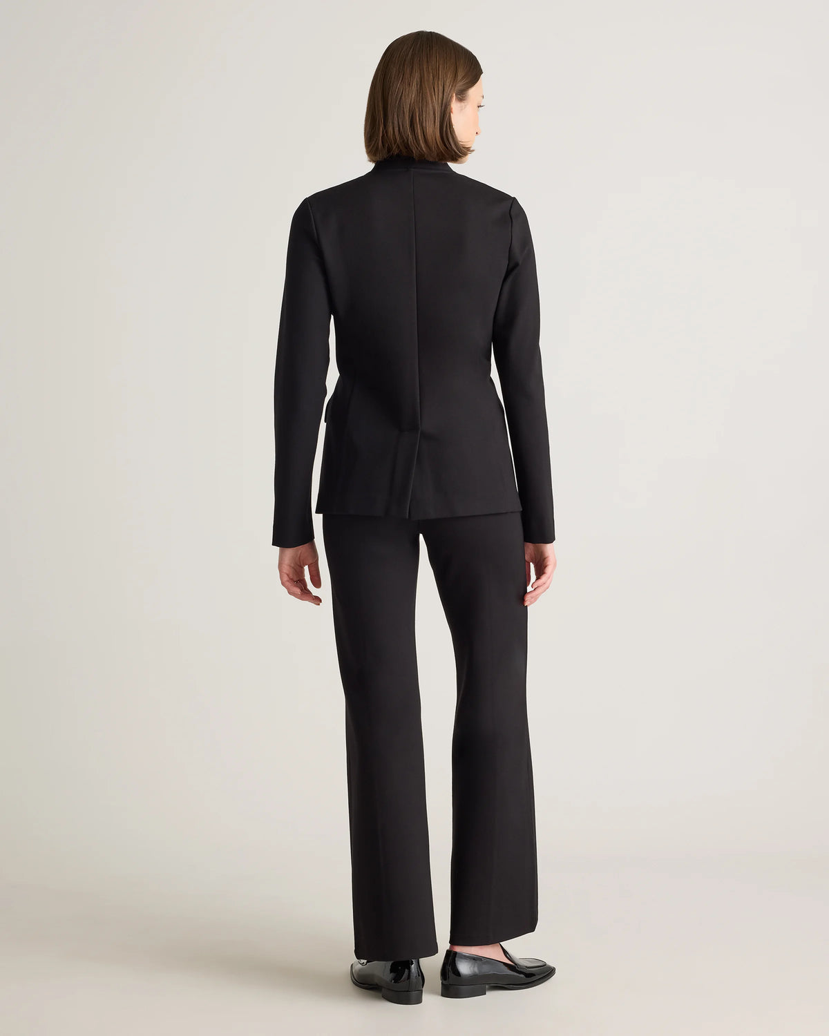 Ultra-Stretch Ponte Stand Collar Blazer - XS / Navy