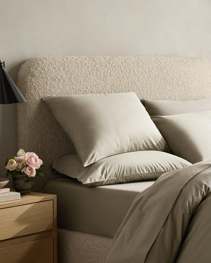 Organic Crisp Percale Duvet Cover Set - Twin / Espresso