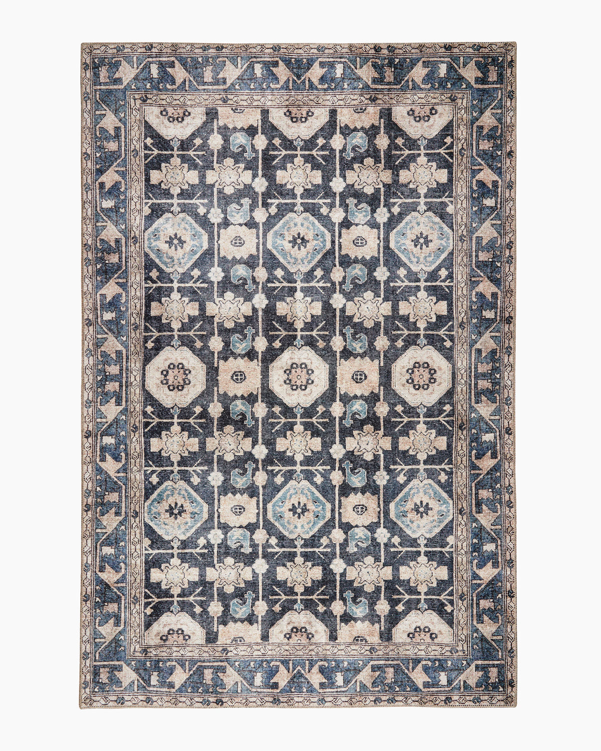 Calder Washable Rug - 3'9" x 5'6" / Navy