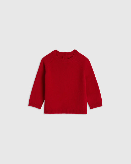 Washable Cashmere Crewneck Sweater - 0-3M / Varsity Red