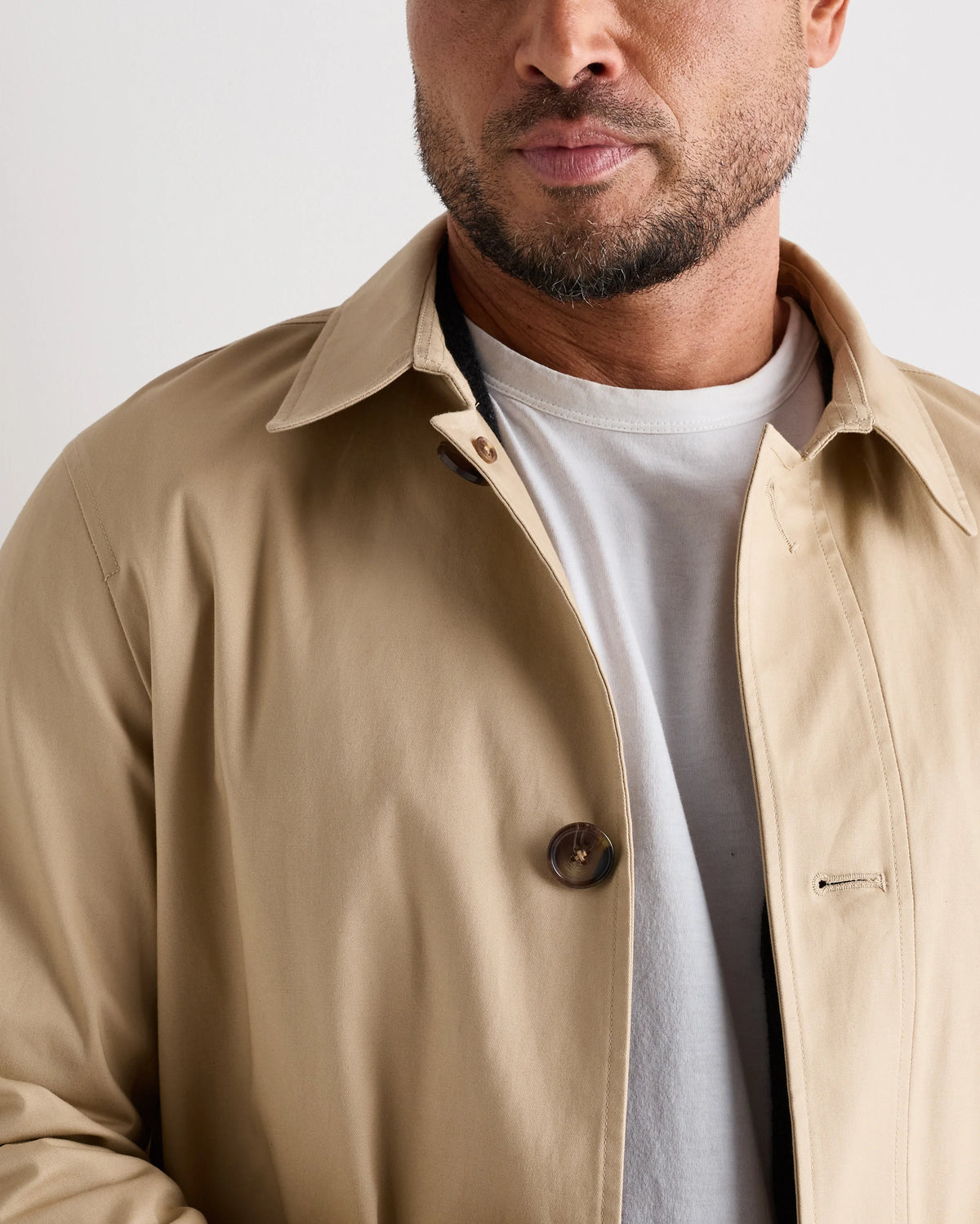 Comfort Stretch Trench Coat - S / Midnight Black