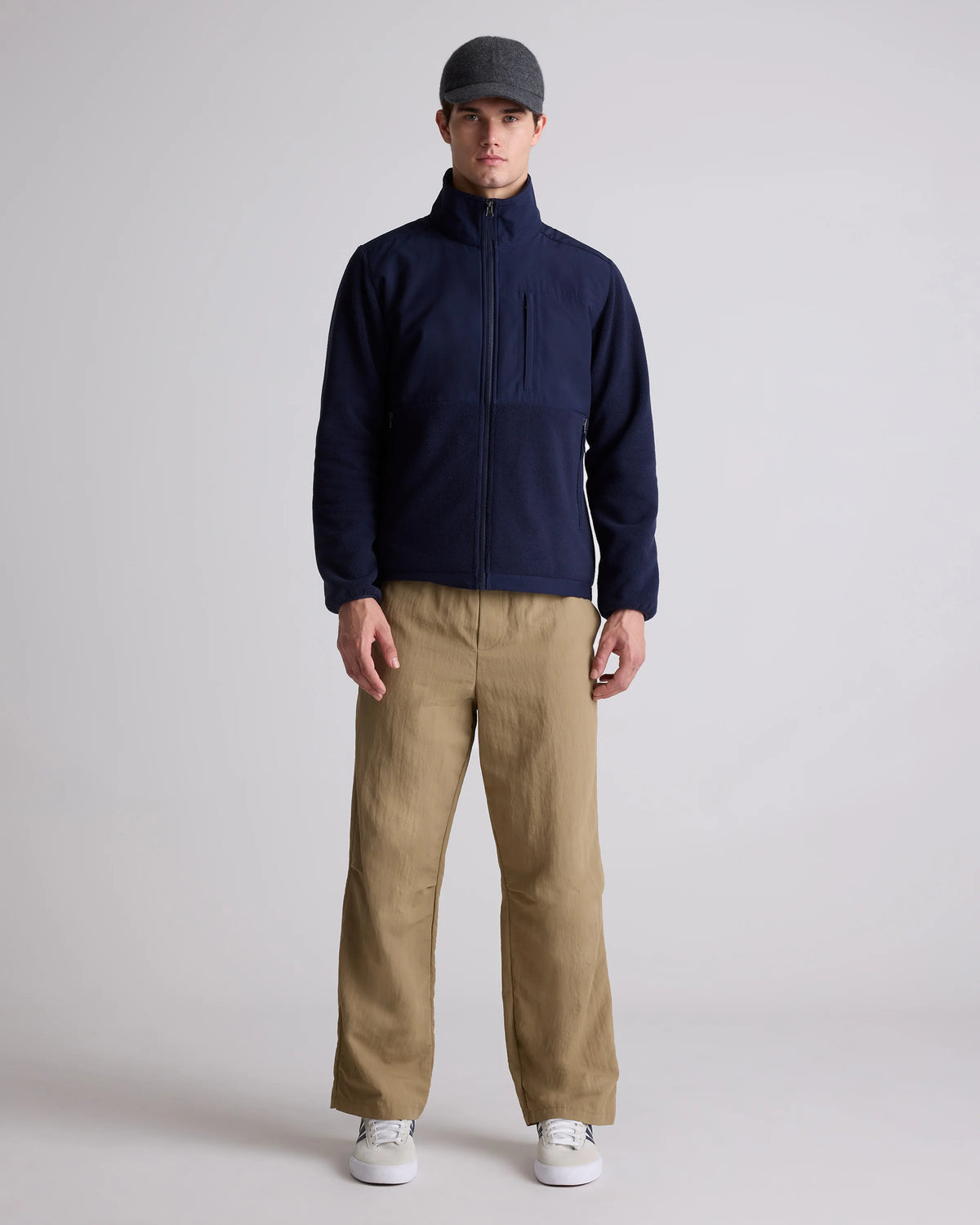 Polar Fleece Full-Zip Jacket - S / Gravel/Bold Black