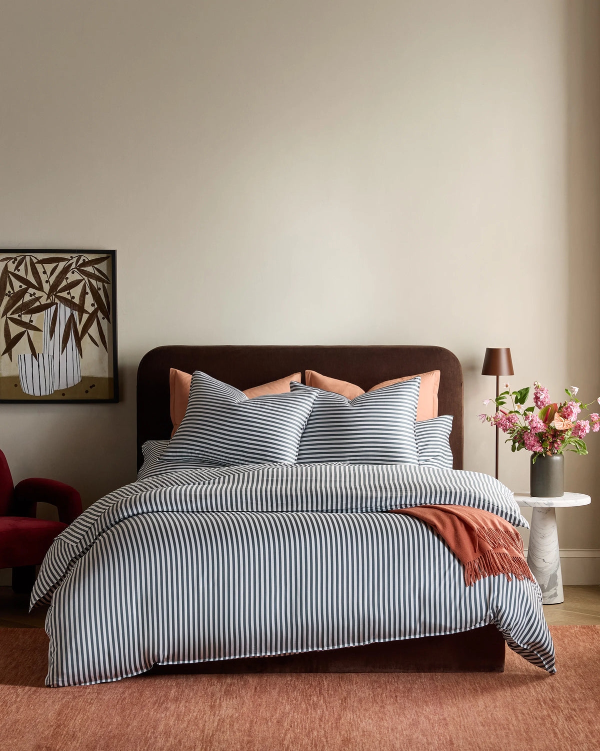 Bamboo Stripe Sham Set - Standard / Double Stripe Espresso