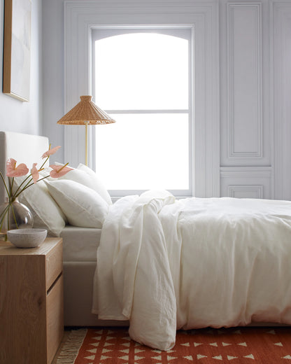 European Linen Duvet Cover - Twin / Peach