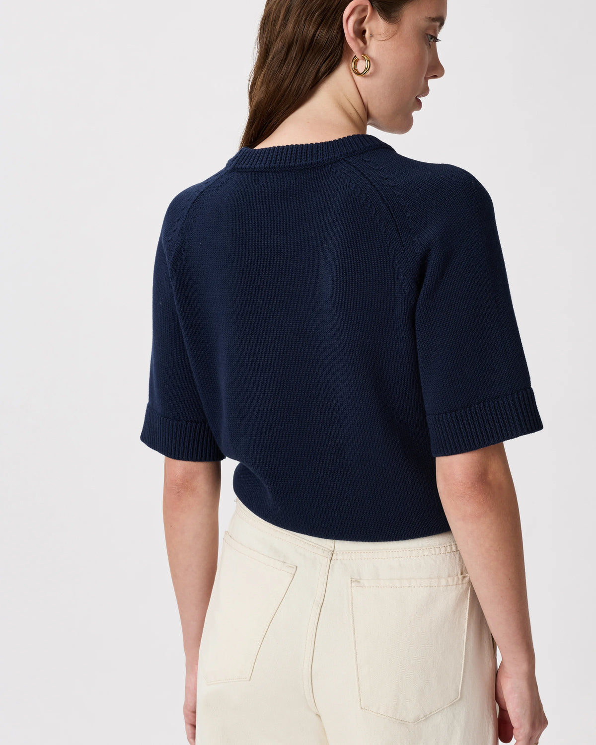 100% Organic Cotton Sweater Tee - XS / Navy