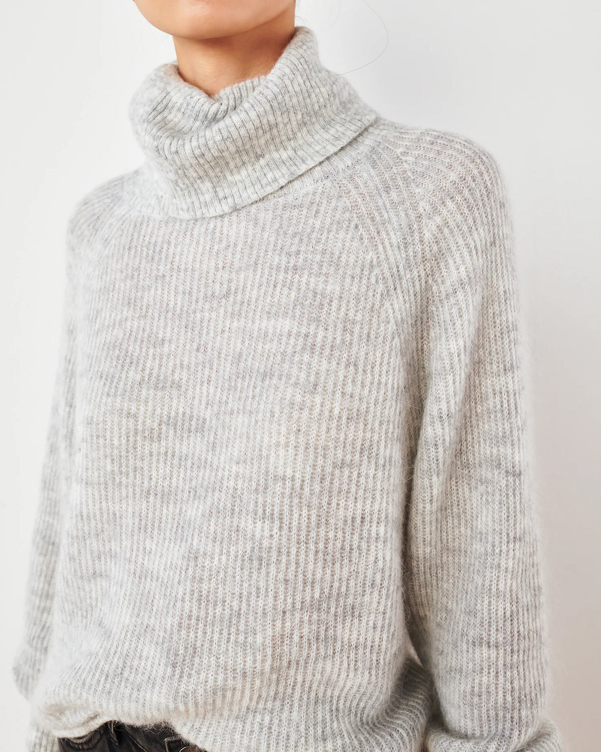 Baby Alpaca-Wool Turtleneck - XS / Light Grey