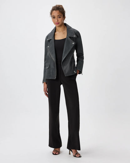 100% Leather Oversized Biker Jacket - XS / True Black