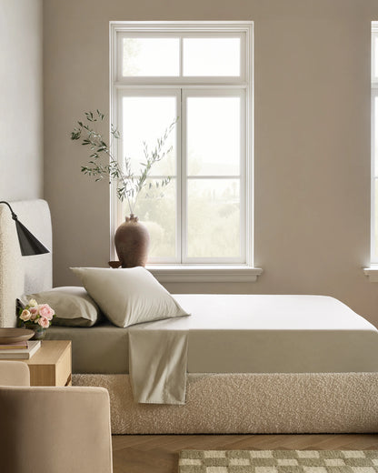 Organic Crisp Percale Deluxe Bedding Bundle - Twin / White