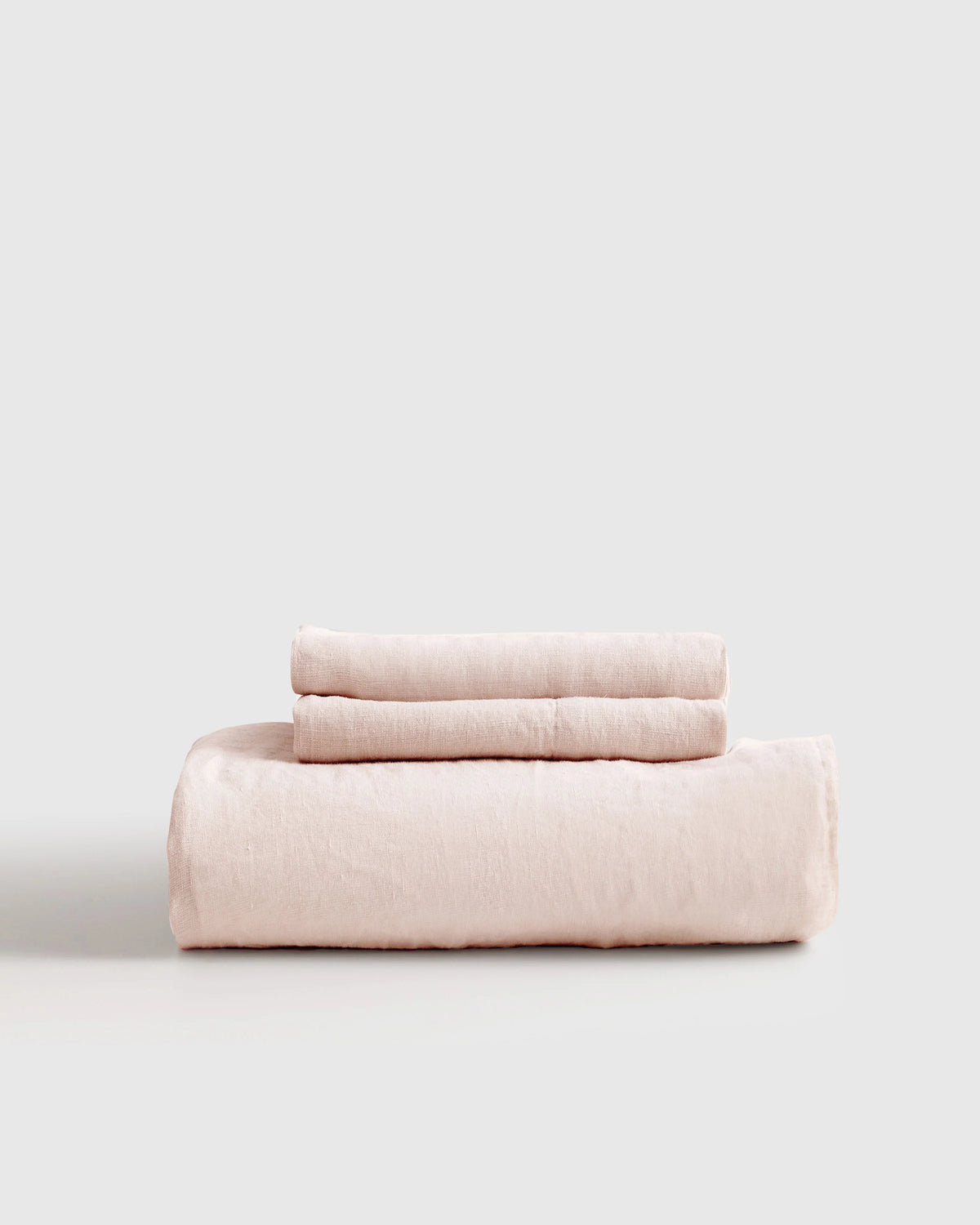 European Linen Fitted Sheet Set - Twin / Peach