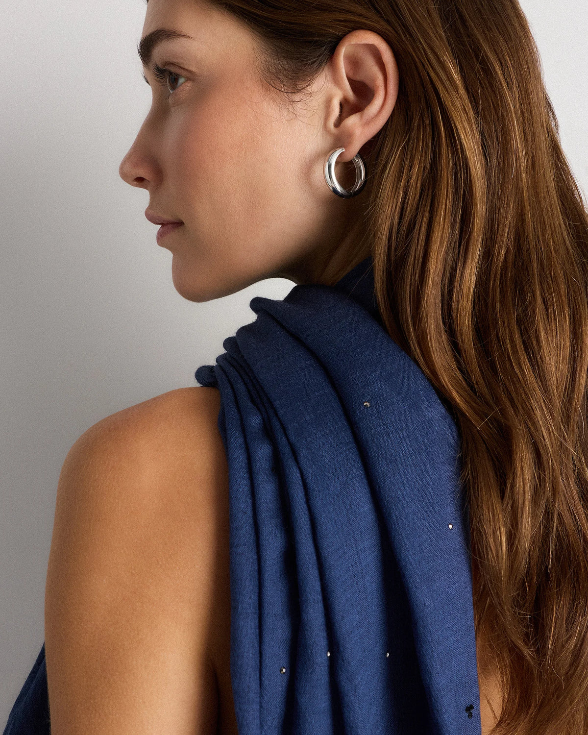 Crystal Embellished Featherweight Cashmere Silk Wrap - One Size / Ivory