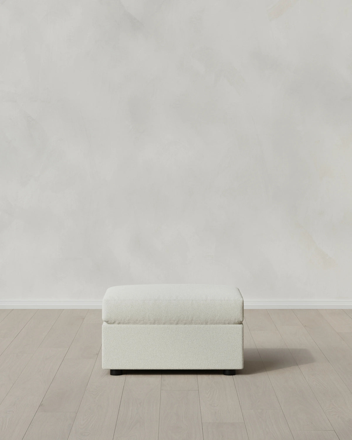 Brennan Ottoman in Performance Basketweave - One Size / Flax