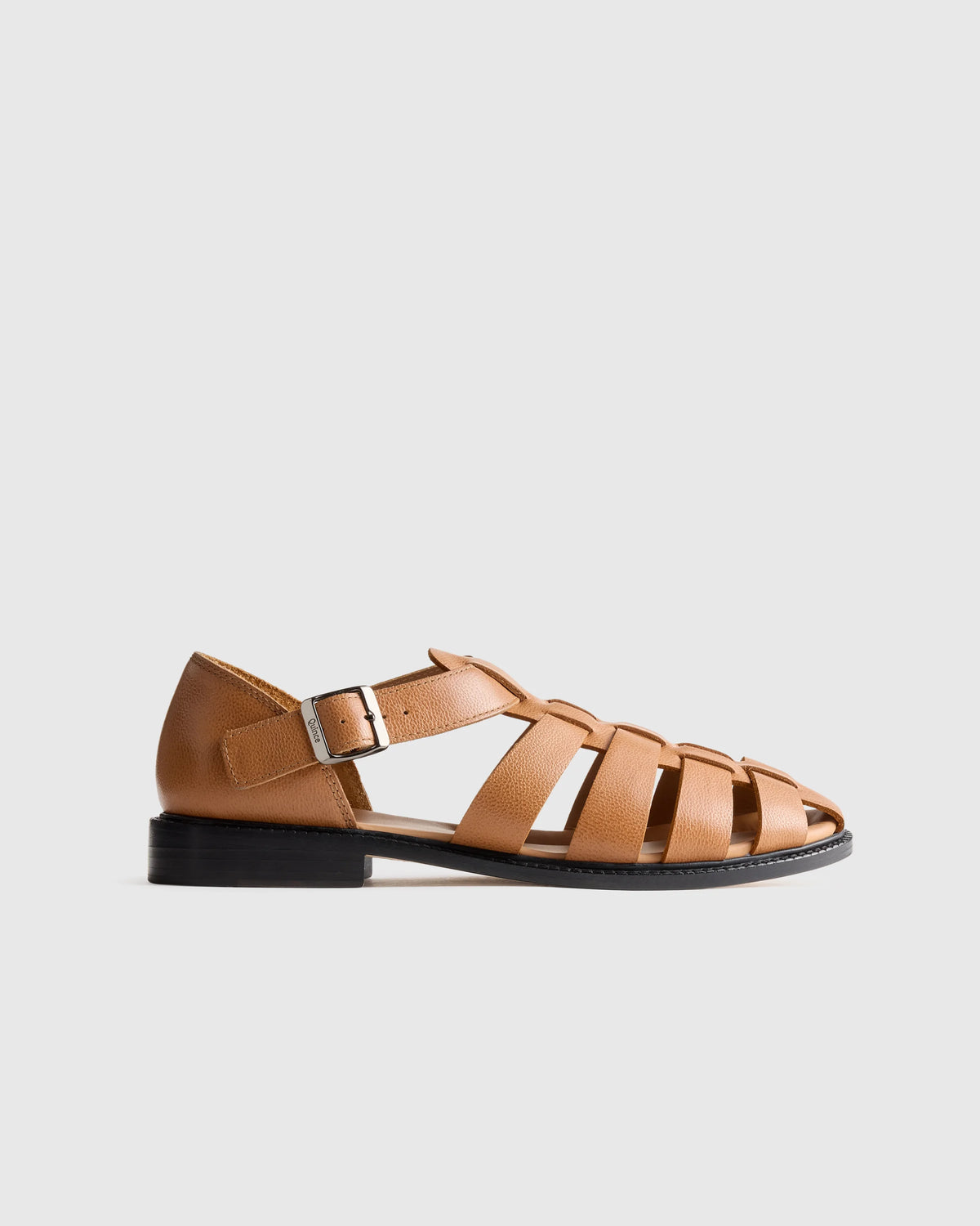 Calfskin Leather Fisherman Sandal - 7 / Black