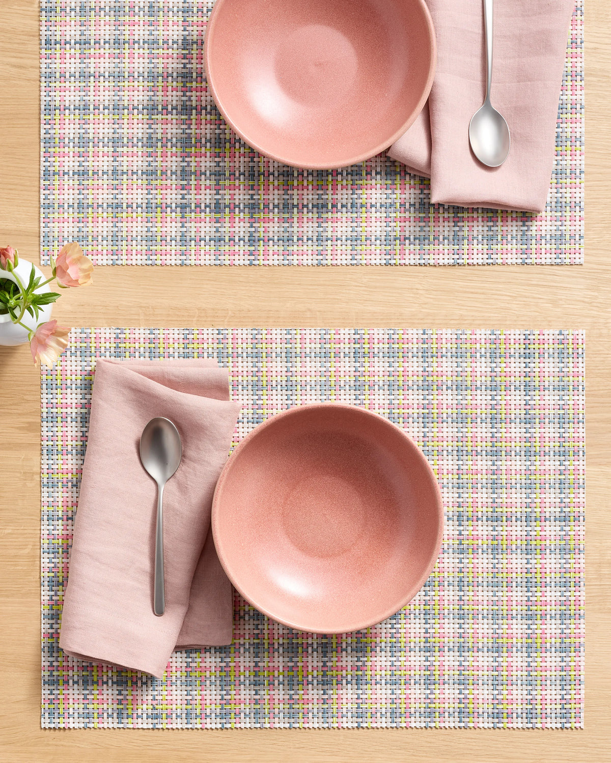 Basketweave Easy-Care Rectangular Placemat, Set of 4 by Chilewich - One Size / Celadon