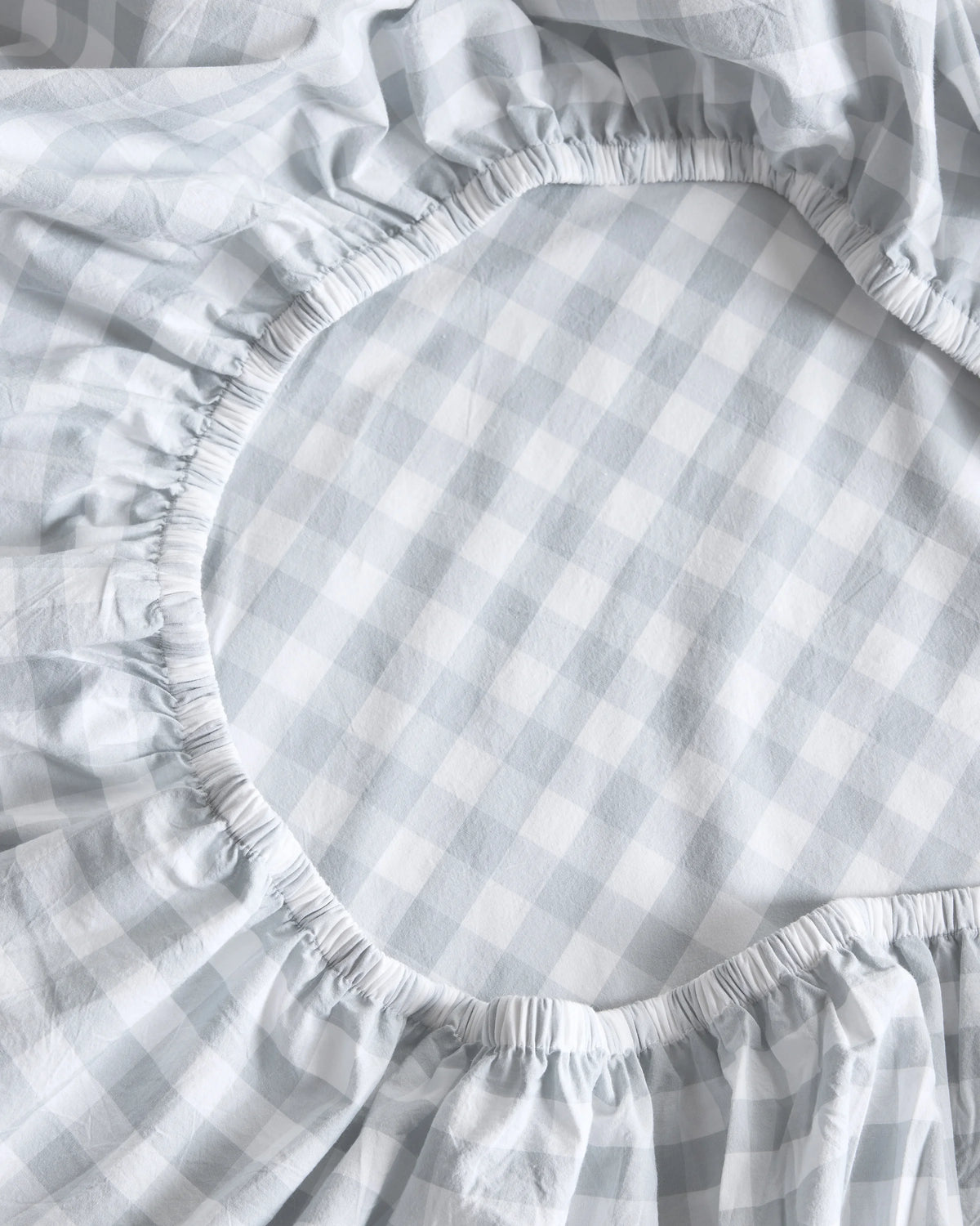 Organic Percale Gingham Crib Sheet 2-Pack - One Size / Blue Fog
