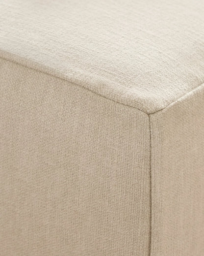 Ellery Slipcover Ottoman in Performance Linen - One Size / Sand