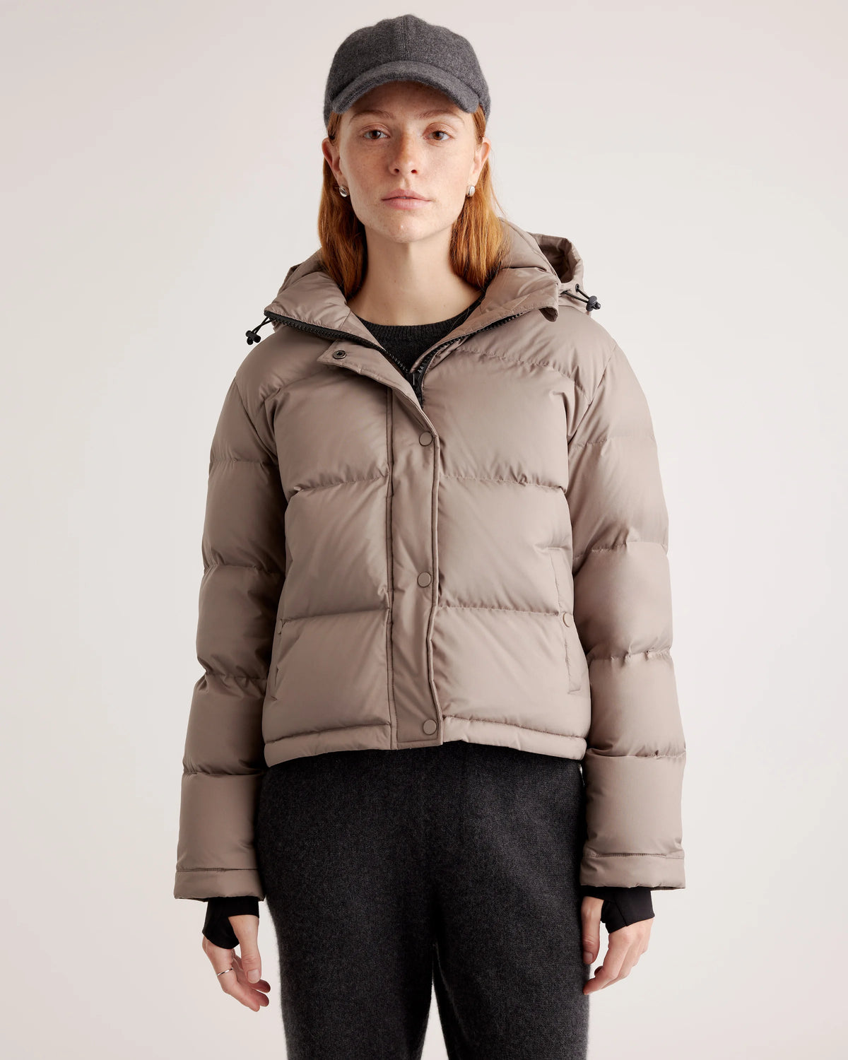 Responsible Down Cropped Puffer Jacket - XS / Shiny Black