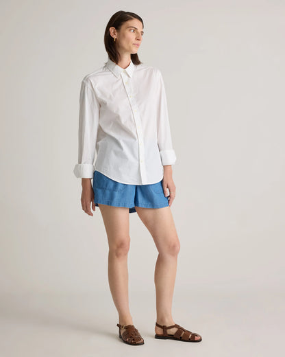 Pull-On Tencel Chambray Shorts - XS / Light Indigo