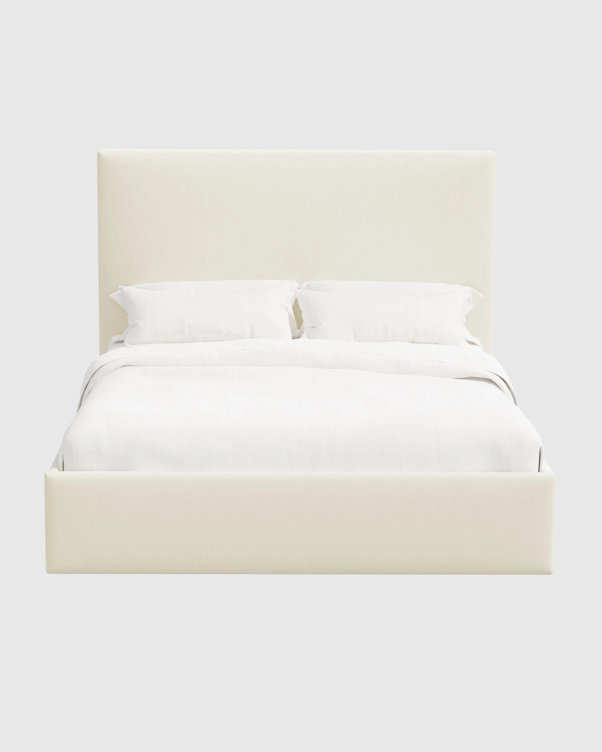 Square Bed in Performance Linen - Full / Ivory