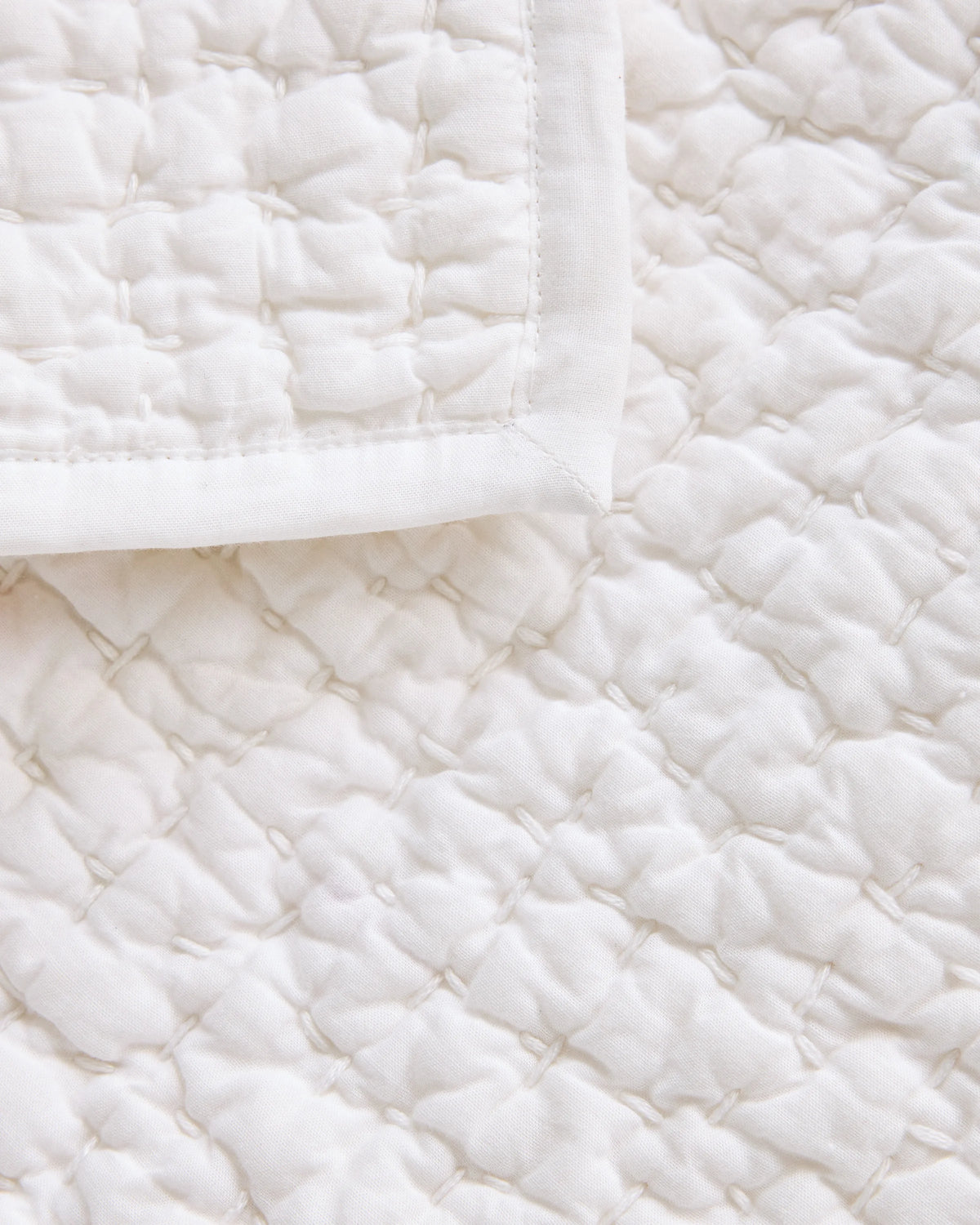 Organic Cotton Hand Stitched Quilt - Twin / Stone